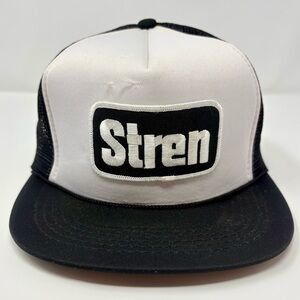 Vintage Snapback Trucker Mesh Hat Stren Embroidered Patch 80s 90s M/L